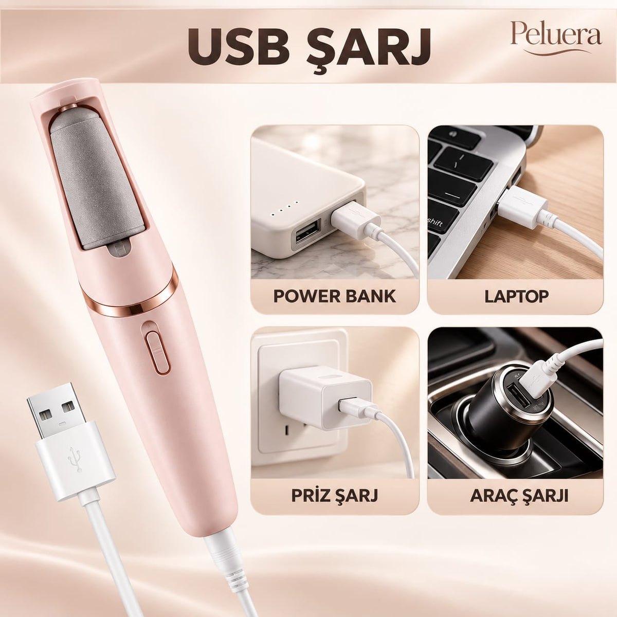 Peluera™ Şarjlı Nasır Ve Topuk Törpüsü