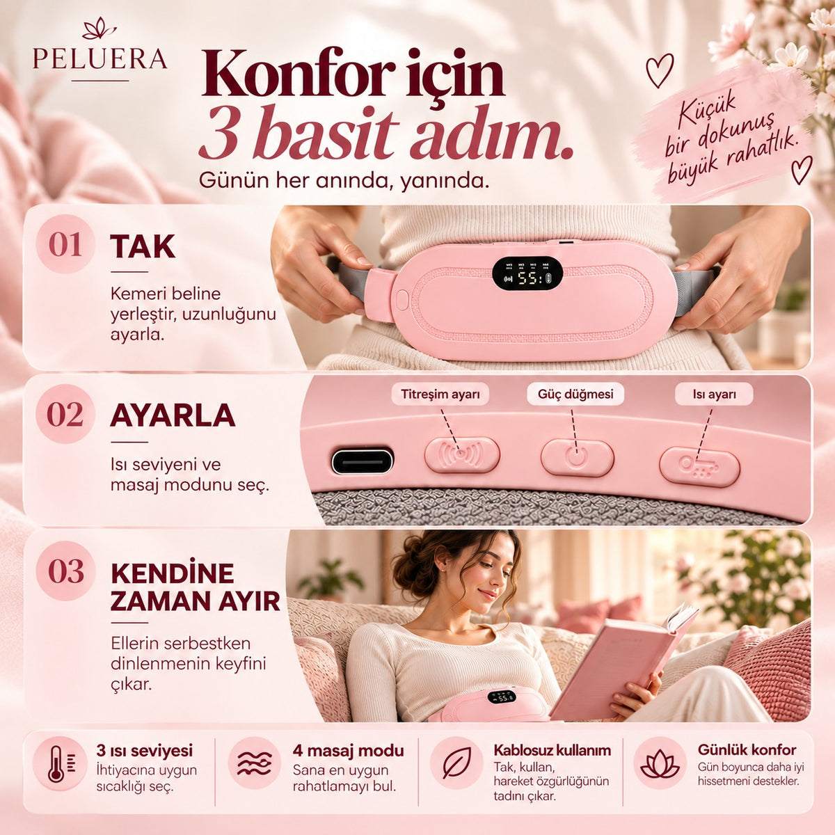 Peluera™ Şarjlı Konfor Kemeri